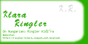 klara ringler business card
